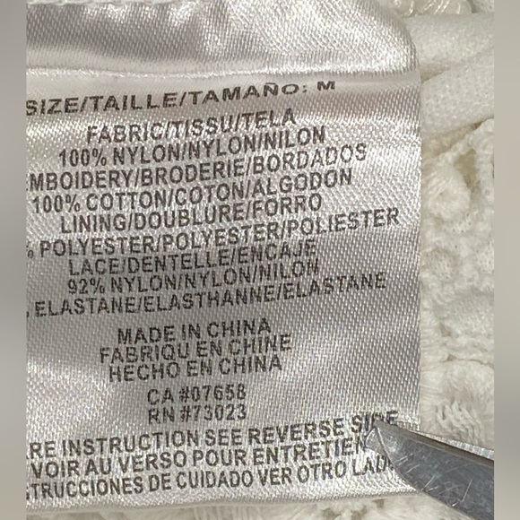 Parisian Collection White Lace Boat neck Short Sleeve Blouse Top size M - Picture 13 of 14